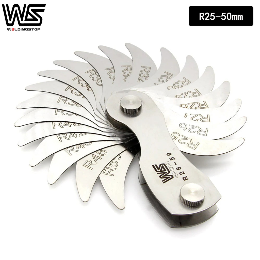 Radius Gauge Set 1-50mm Concave/Convex Measure Radius Tool