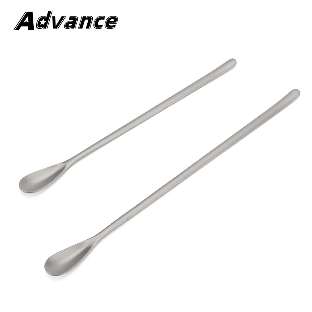 Titanium Alloy Spoon Long Handled Dessert Spoon Outdoor Camping Milk Tea Coffee Bar Mixing Spoon