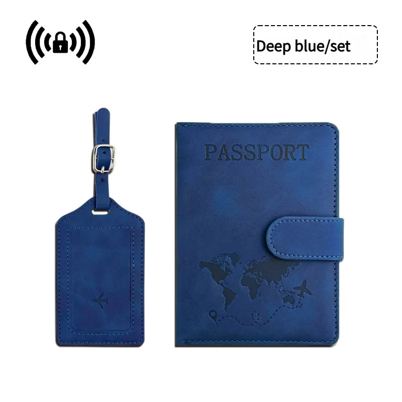 Travel Essentials: RFID-Blocking Passport Holder + Leather Luggage Tag Set