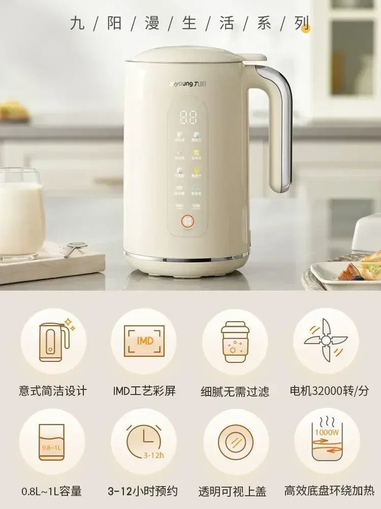 1000ML Joyoung Soymilk Maker Food Blender Mixer Smart Automatic Cooking Heating Soy Milk Machine For Home Kitchen D650