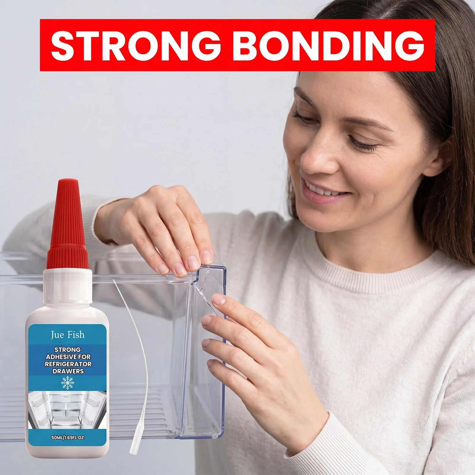 Fridge Drawer Repair Adhesive No Nail Strong Bond Instant Fix Freezer Interior Parts Glue Transparent Waterproof Household