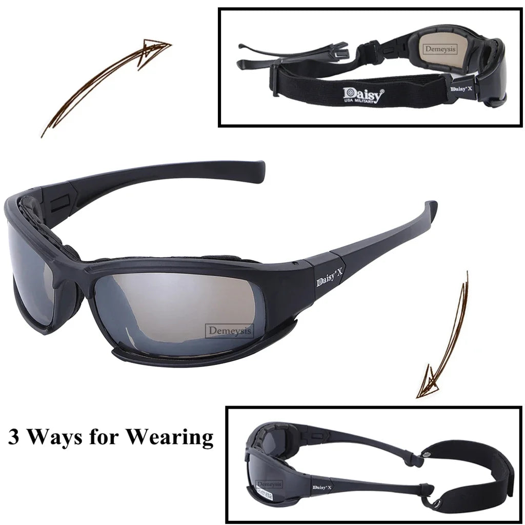 Tactical Polarized Glasses Camouflage Men's Sunglasses Outdoor Shooting Hunting Goggles 4 Lens Kit Sunglasses Men Hiking