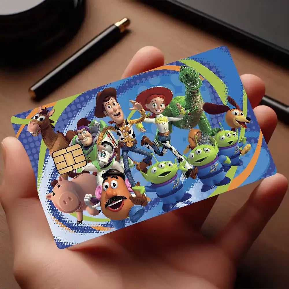 Cartoons Animations T-Toy Story 2024 Anime Cartoon Skin Stickers Film Tape Case For Big Credit Debit Card Front Side