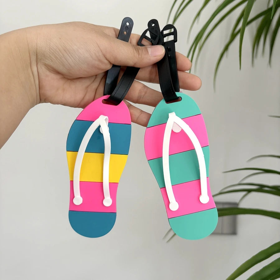 1/2pcs vacation shoes luggage tags silicone suitcases ID tags luggage anti loss boarding tags travel accessories for men and w