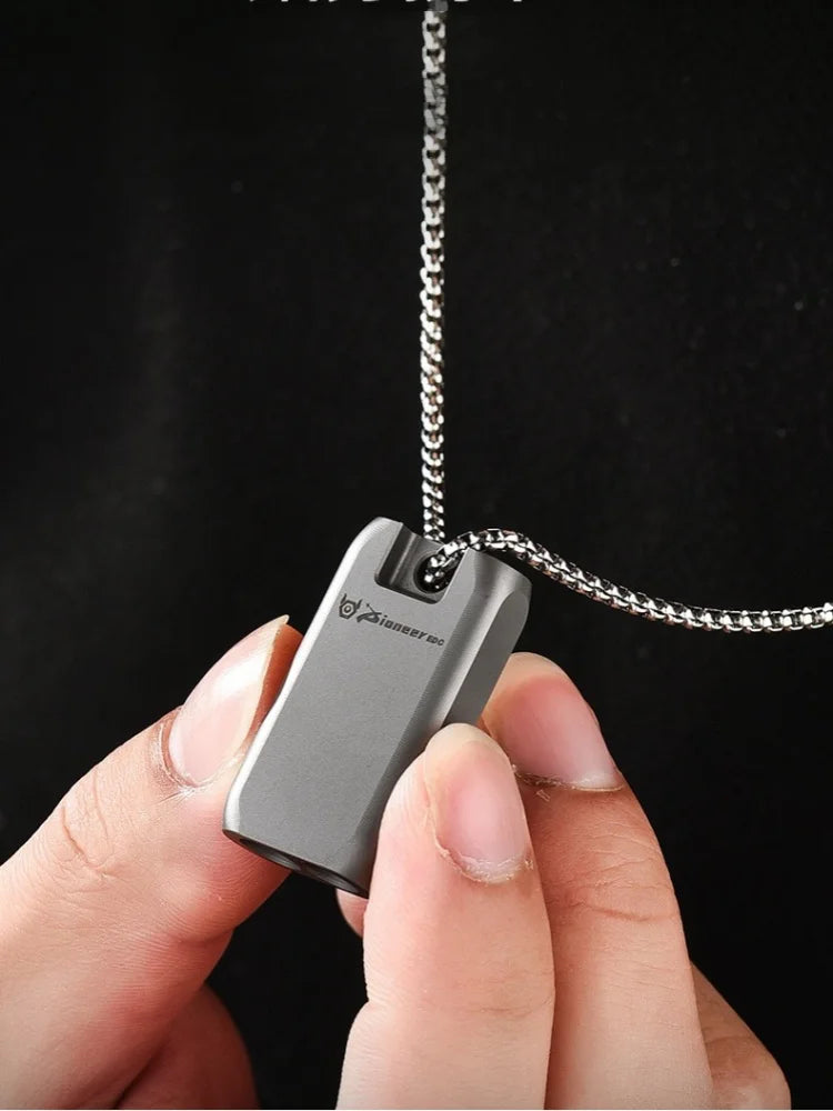 High Decibel Titanium Alloy Whistle Double Tube Whistle Outdoor Portable Survival Tool