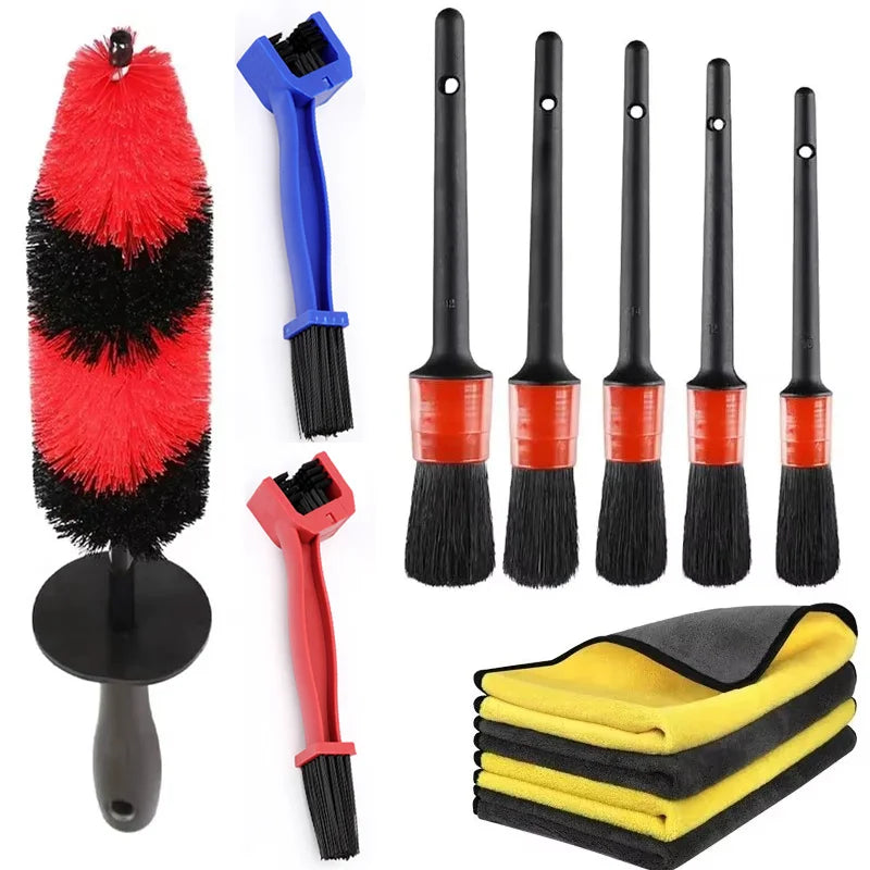 Portable Car Wheel Tire Detailing Brushes Car Wheel Rim Cleaning Maintenance Tool Kit Car Bicycle Motorcycle Cleaning Tools