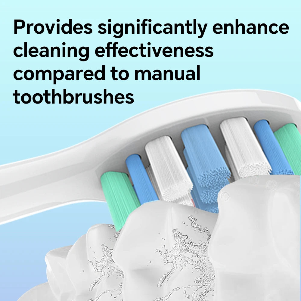 Toothbrush Travel Case and 4x Replacement Brush Heads Compatible with Philips Sonicare Electric Toothbrush, for 4100/6500/7500