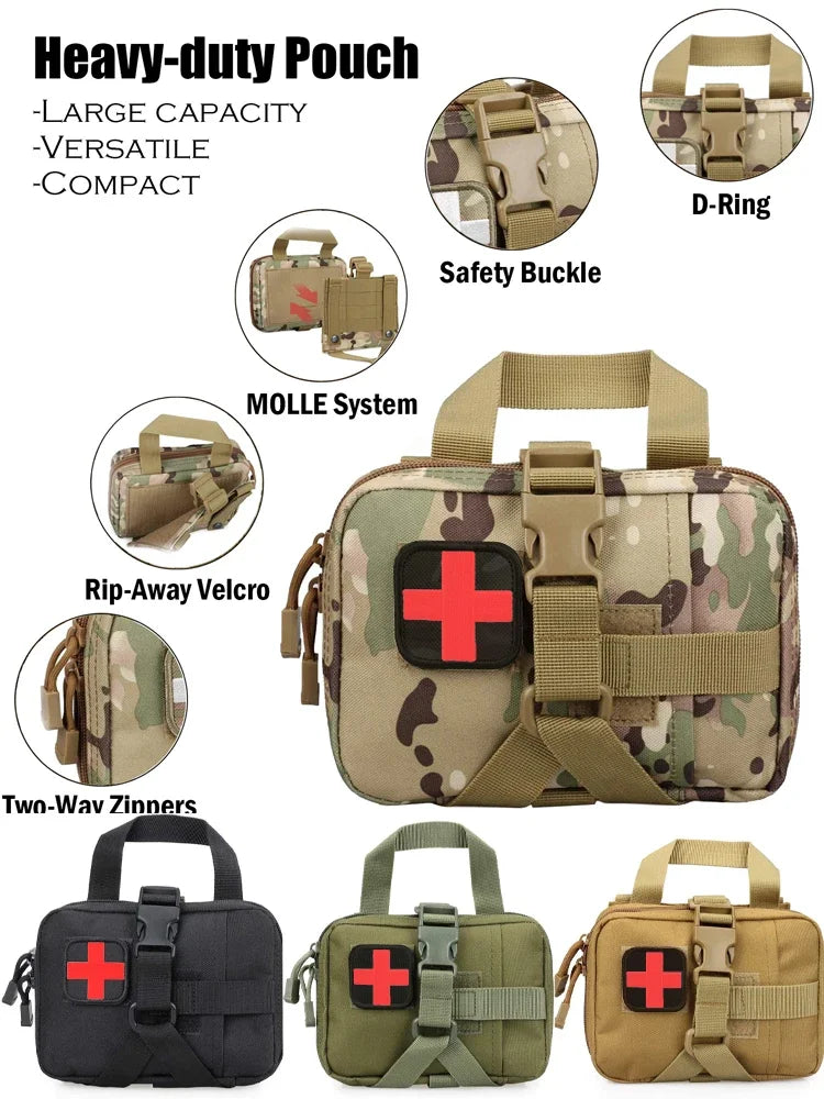 Rip Away EMT Pouch, Tactical Medical Kit for IFAK & First Aid, MOLLE Compatible for Outdoor Emergency EMT Bag for Outdoor