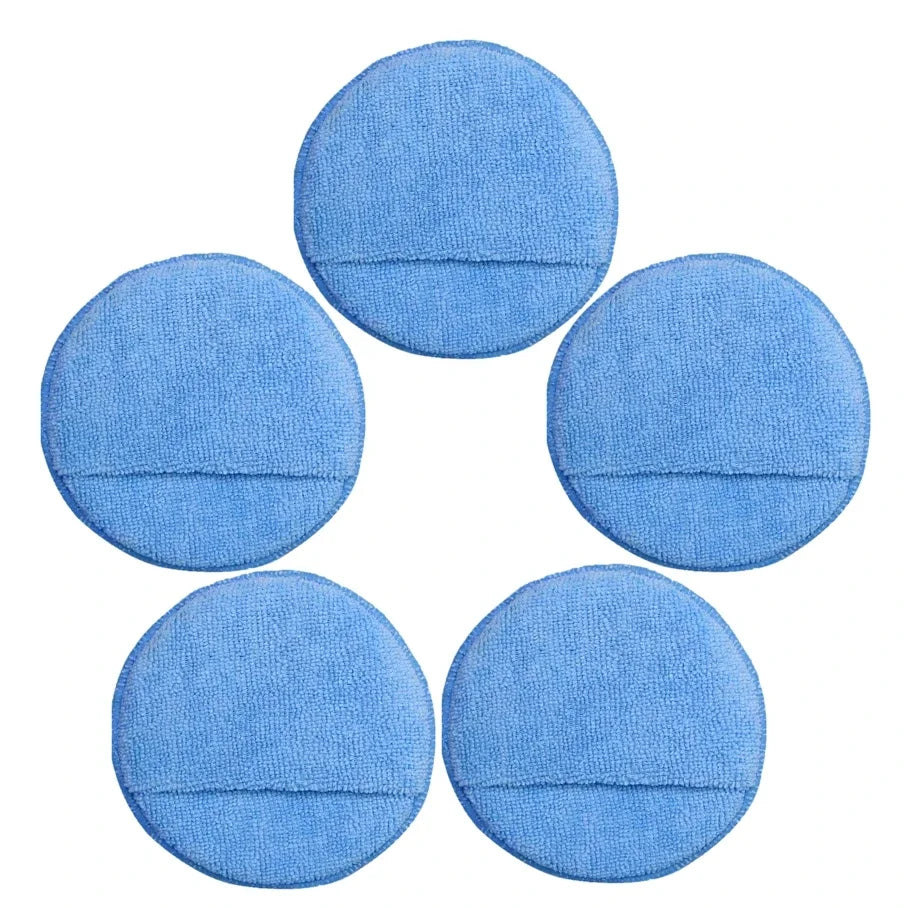 Car Wax Applicator with Finger Pocket, Buffing & Detail Polishing Foam Pads for Car Cleaning and Fine Polishing (5 inch,5 Pack)