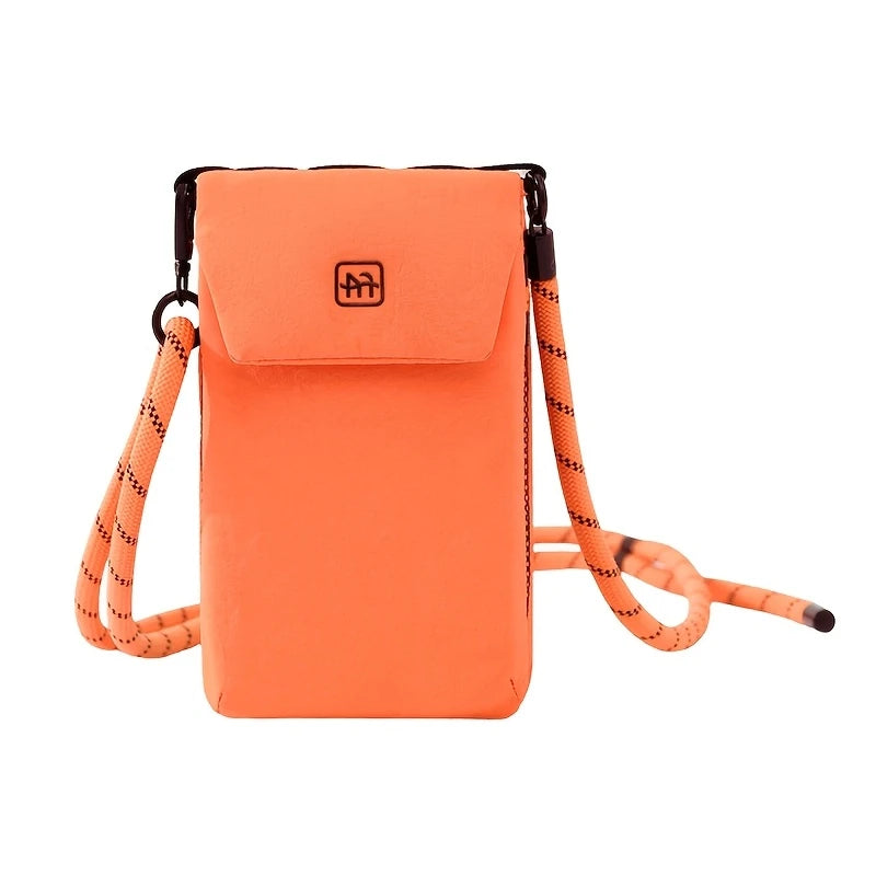 Crossbody Phone Bag Nylon Vertical Shoulder Pouch with Zipper Pocket Passport Wallet Travel Daily Storage Purse for Small Items