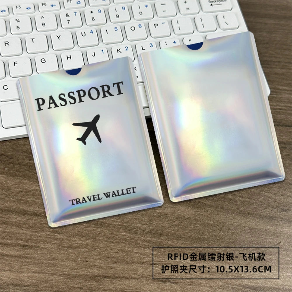 Rfid Passport Cover Laser Passport Protective Cover Passport Holder Anti-Theft For Airport Border Crossing Travel