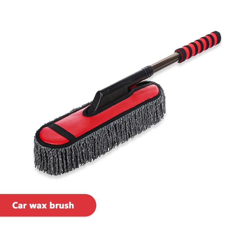 SEAMETAL Car Wash Mop Retractable Handle Dust Remover Wax Brush Microfiber Car Cleaning Kit Soft Hair Duster Brushes Wash Tool