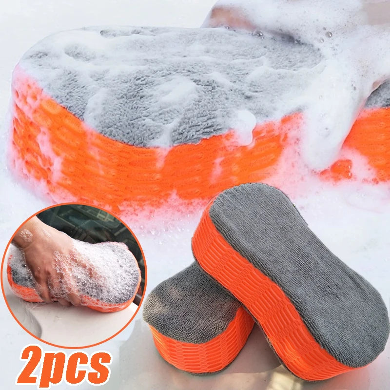 1/2Pcs Car Wash Sponges Wheel Cleaning Sponge Tire Wash Wiper Suction Sponge Pad Wax Polish Brushes Car Washing Accessories Tool