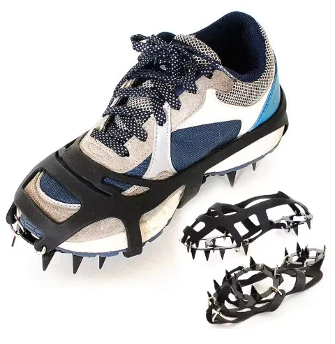 18 Spike Manganese Steel Silicone Anti Slip Ice Grips Traction Cleats For Boots Hiking Snow Outdoor Accessory