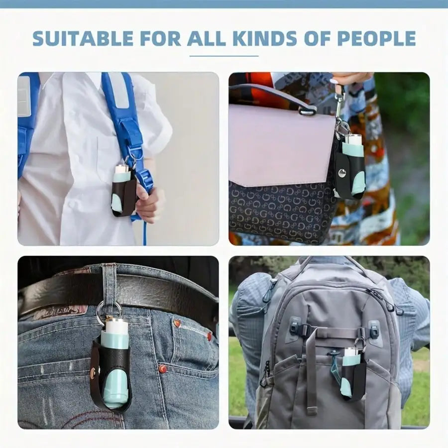 Asthma Inhaler Keychain Holder, Casual Style Cough Bottle Protector, Portable , Available In Black, Blue, Pink, Grey, Suitable For Outdoor Use