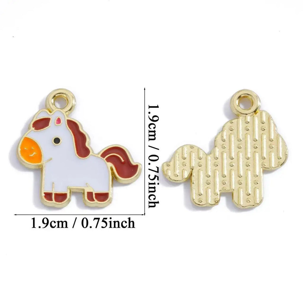12pcs DIY Jewelry Accessories Drip Oil Cartoon Cute Twelve Zodiac Animals Handmade Material Pendant Pendant Accessories