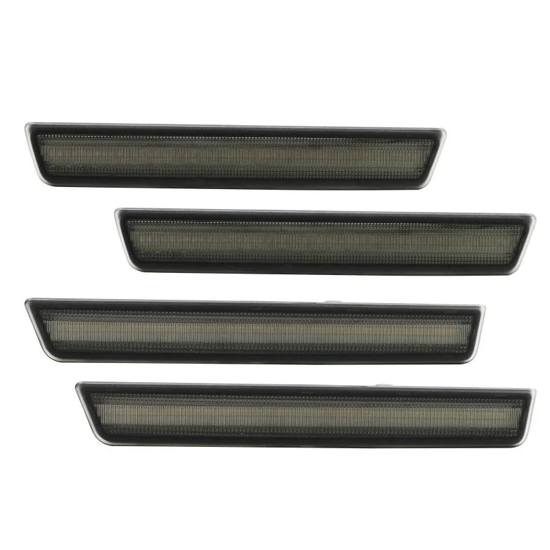 2pcs Front and 2pcs Rear LED Side Marker Lights Smoked Shell Turn Signal Lights for Dodge Challenger 2015-2021