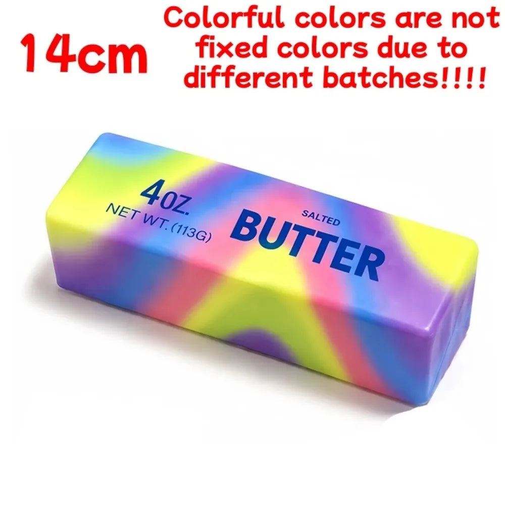 Squishy Elastic Butter Stick Fidget Toy Cheese Shape Stress Relief Game Funny Decompression Prank Squeeze Toy for Anxiety Relief