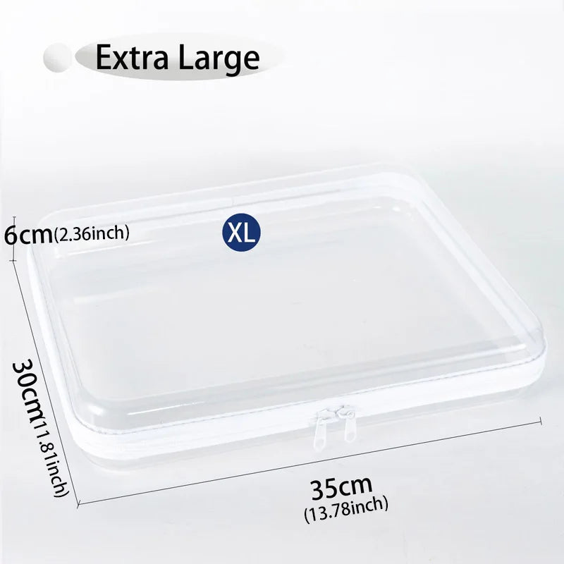 Storage Box Case Square Plastic Containers Box Travel Cosmetics Bag Bathing/Toy Organize Bag Waterproof Zipper Bag Travel Bag