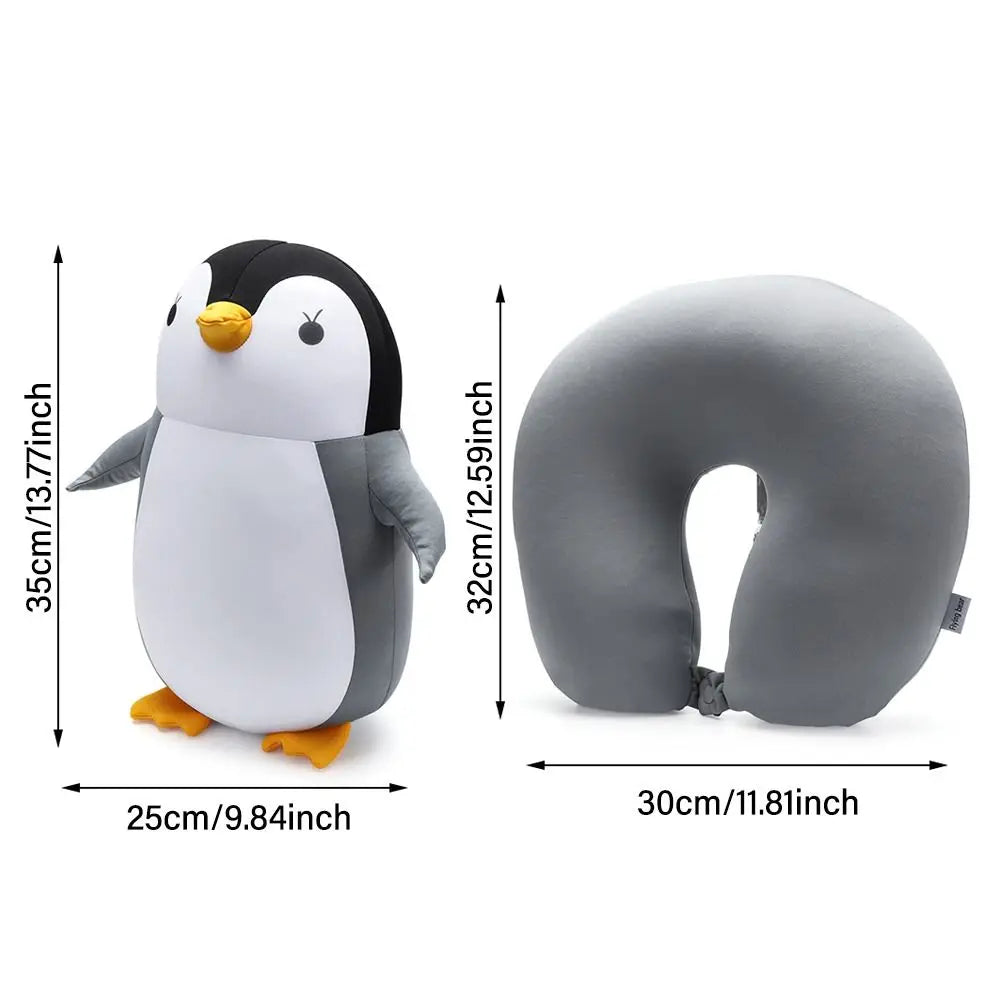 Healthcare Soft Cervical Cartoon Changable Penguin Whale Protection Neck Fluffy Pillows U Shaped Travel Pillow