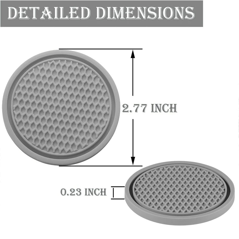 4PCS Car Cup Holder Anti-Slip Silicone Insert Coaster Mat Universal Car Accessories Black Fit For Most Cars