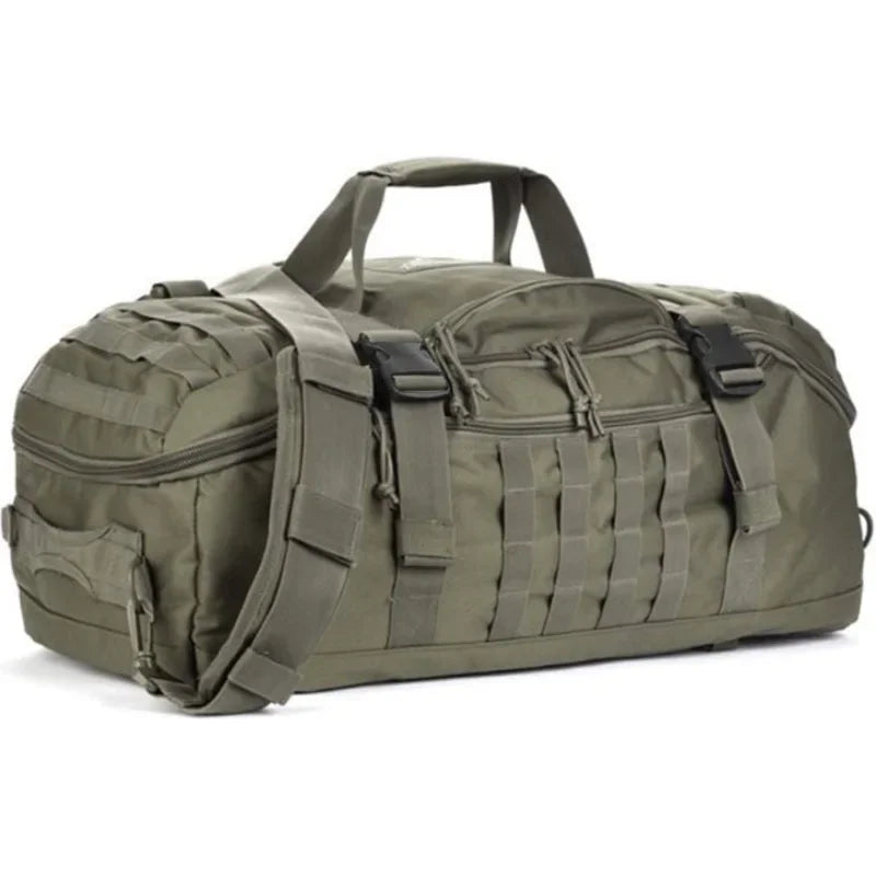 45L Tactical 3 in 1 Camping/Gym/Duffel Shoulder Bag with MOLLE System, Waterproof Fitness & Travel Luggage for Men