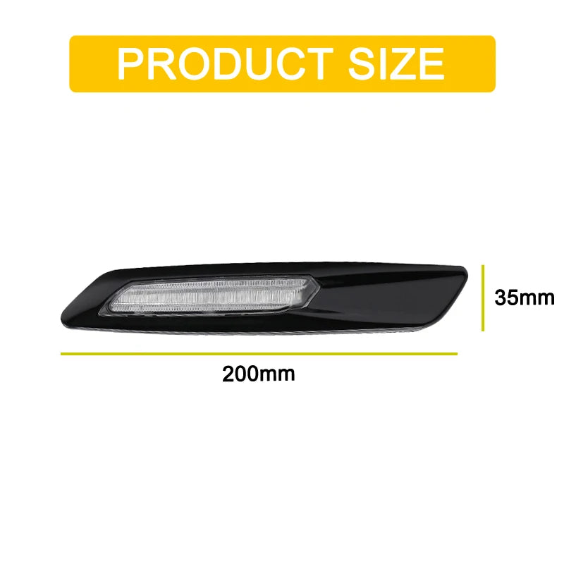 2Pcs Black Shell LED Side Turn Signal Light For BMW E81 E82 E87 E88 2001-2003 E90 E91 E92 E93 2005-2013 E60 E61 X1-E84 X3-E83