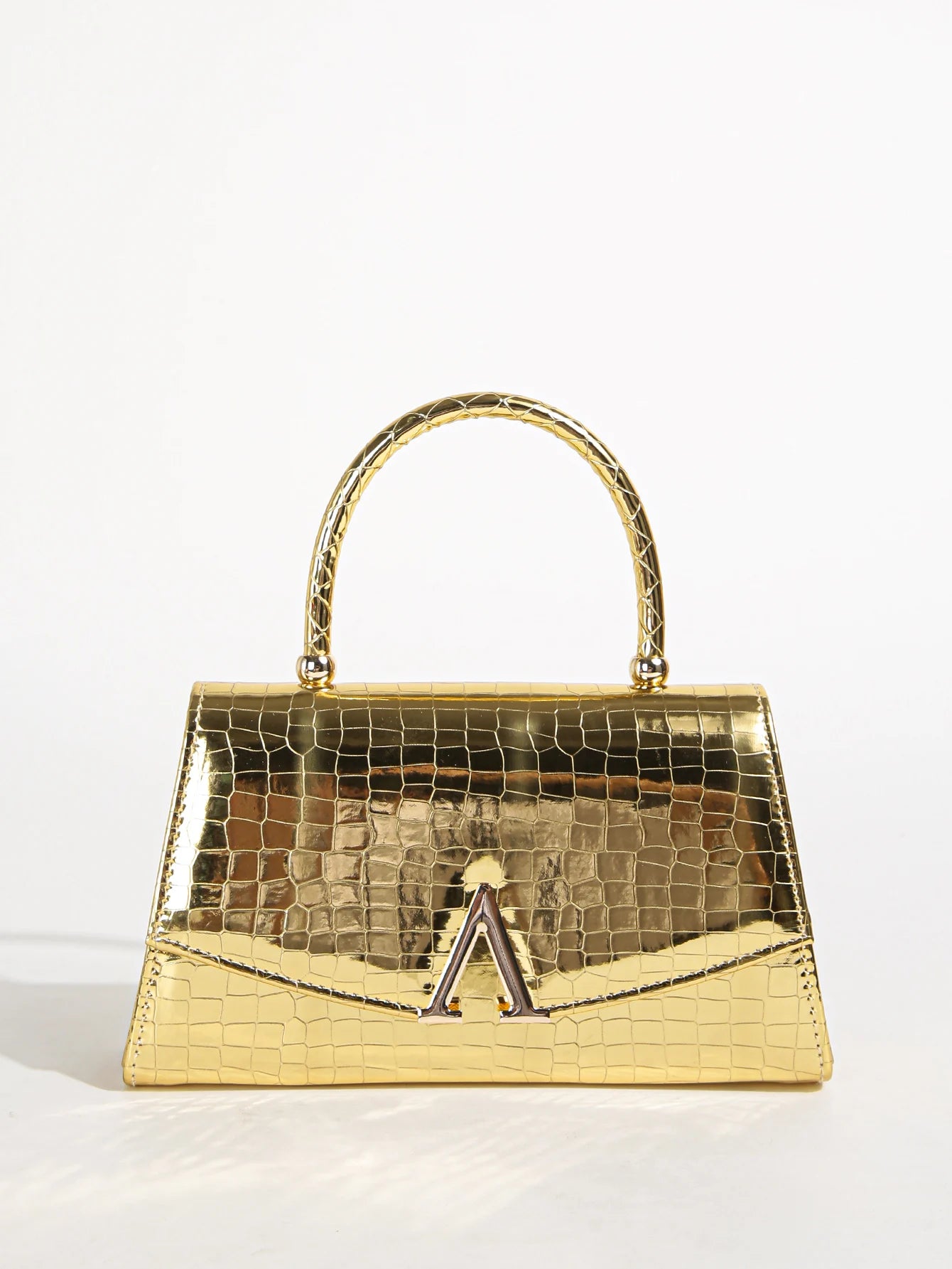 Women's Solid Color Mini Square Satchel Evening Bag, Elegant Dinner Chain Bag For Women,Elegant,Exquisite Patent Square Evening
