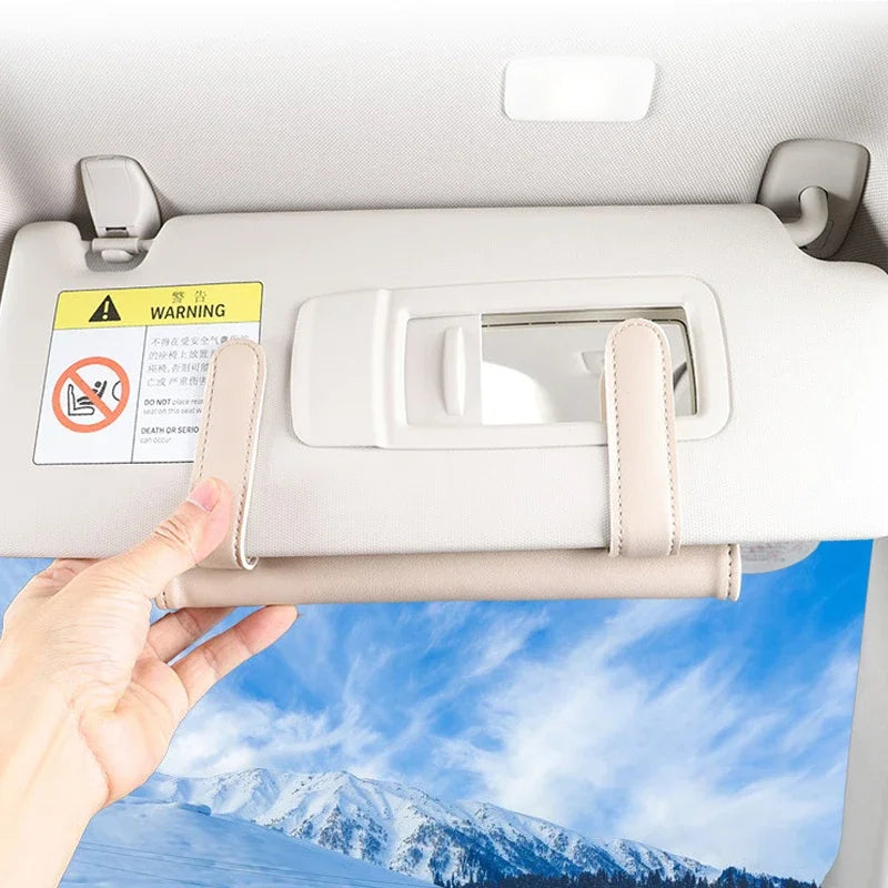 Car Visor Tissue Holder PU Leather Hanging Paper Towel Clip Napkin Holder Backseat Tissue Case Auto Interior Accessories