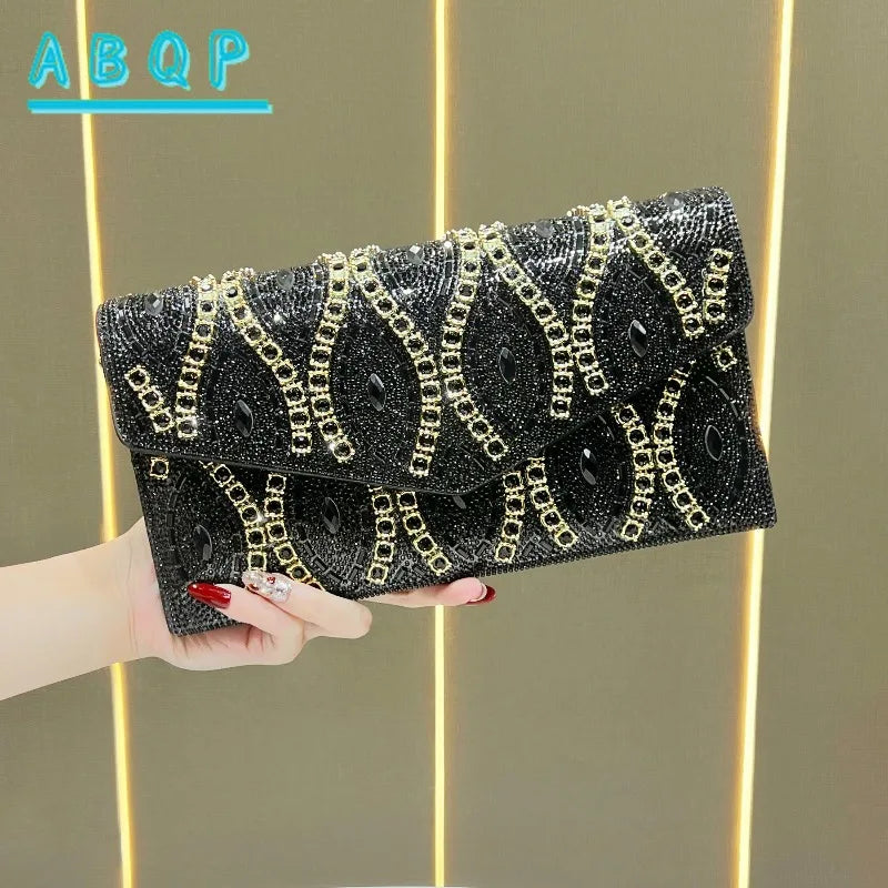 New Dinner Clutch Diamond Dinner Party Women's Shoulder Bag Luxury Brand Diamond Sparkling Fashion Women's Bag High Quality