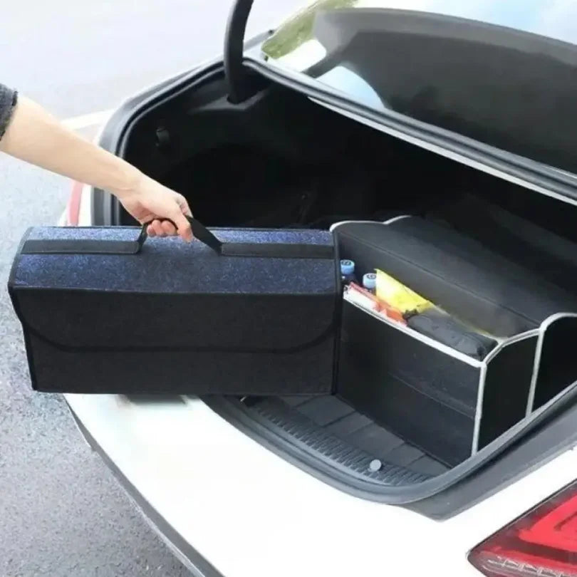 Large Anti Slip Car&Yacht Soft Felt Organizer Box Car Trunk Universal Sorting Bag Car Trunk Soft Felt Storage Box Accessories