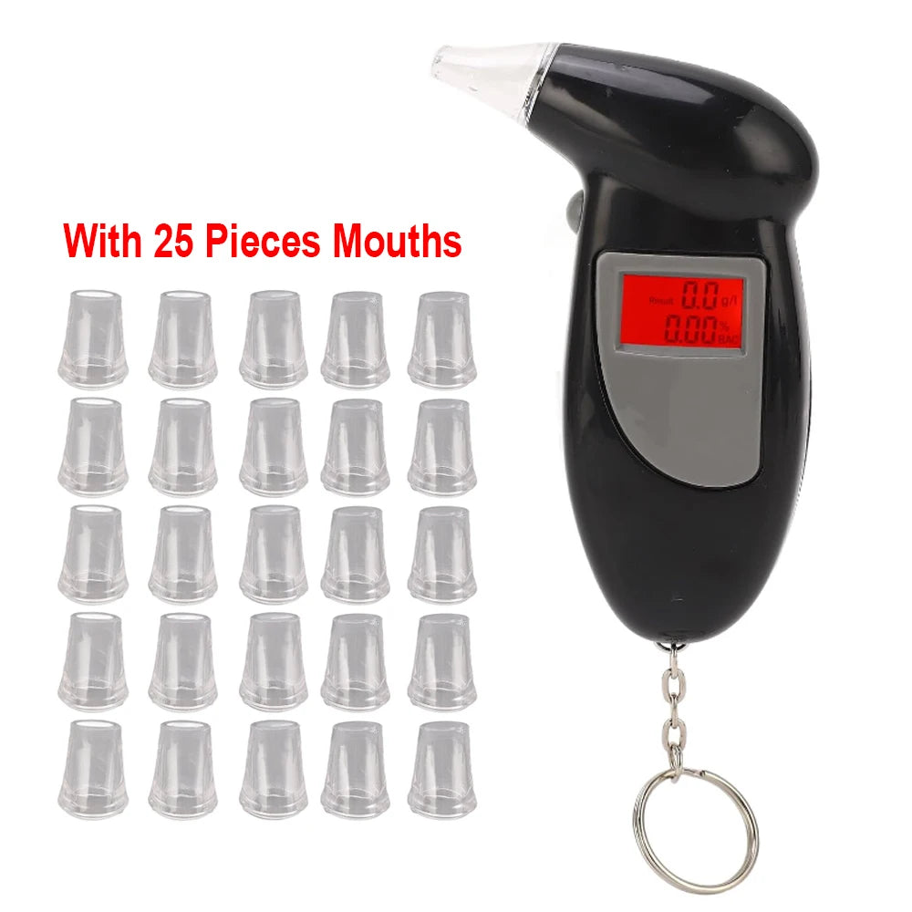 Professional Alcohol Breath Tester Breathalyzer Analyzer Detector Test Keychain Breathalizer Breathalyser Device LCD Screen