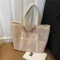 HOMEFISH Multipocket Summer Large Beach Bag For Towels Mesh Durable Beach Bag For Toys Waterproof Underwear Pocket Beach Tote
