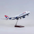 47CM model plane 747 British Airways Plastic model Resin Static miniature airplane  for Collection Or Gift Display Decorations