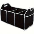 Versatile Canvas Car Trunk Organizer - Foldable Storage Box For Vehicle Essentials