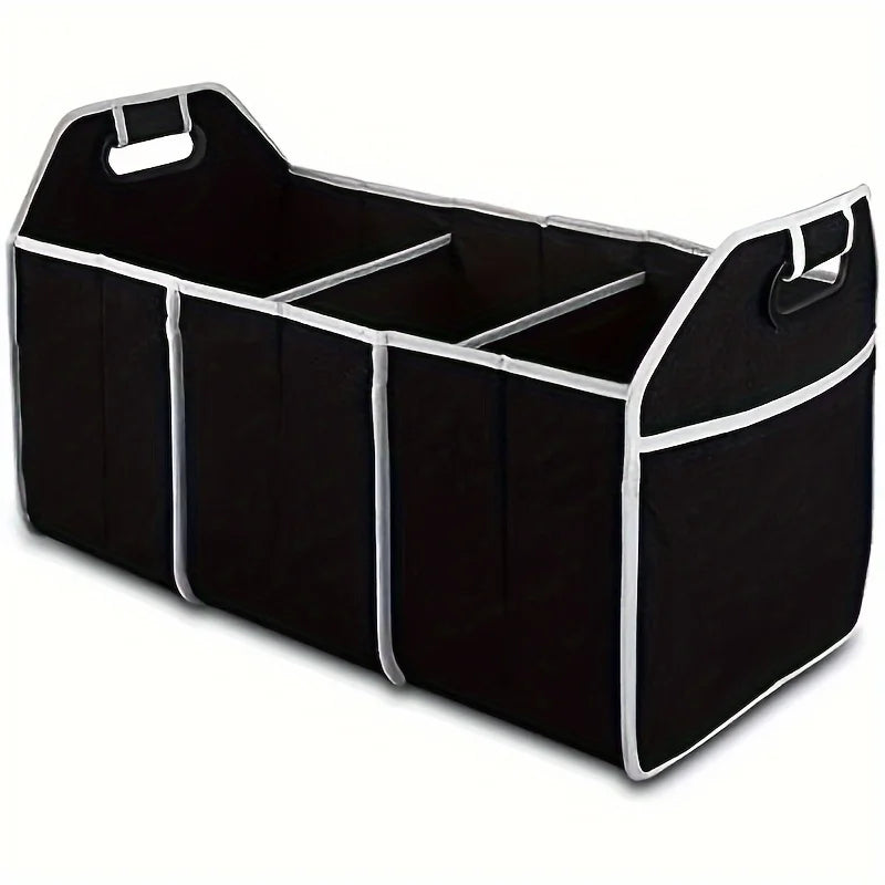 Versatile Canvas Car Trunk Organizer - Foldable Storage Box For Vehicle Essentials