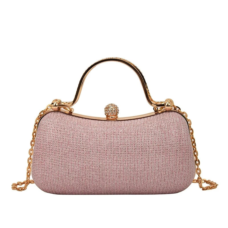 Shiny Mini Evening Bag, Rhinestone Chain Purse, Luxury Glitter Banquet Handbag, Perfect For Party, Wedding, Prom, Dinner/Banquet