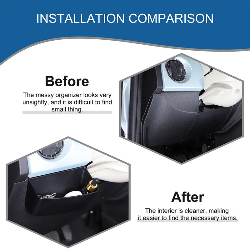 For Fiat 500 2010-2026 Car Dashboard Driving Position Storage Box Organizer Tray Coin Cell Phone Holder ABS Storage Accessories