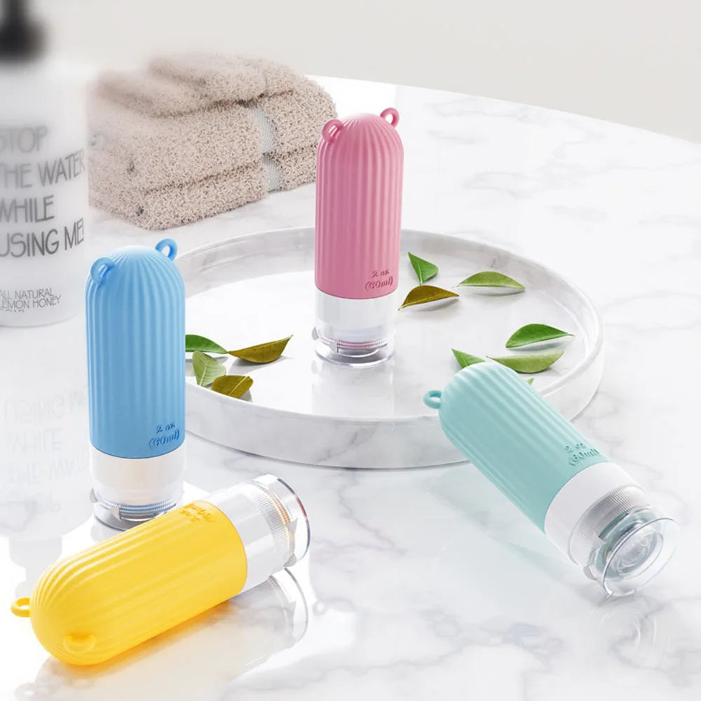Silicone Travel Bottles Leakproof Refillable Storage Cans Cosmetic Container Dispenser Squeeze Lotion Bottle 30/60/90/120ml