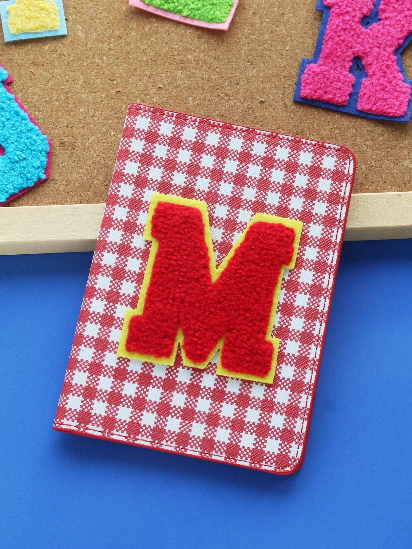 Personalized Colorful Grid Pattern Passport Cover Customized Letter Passport Holder Vibrant Cute Pattern Cover