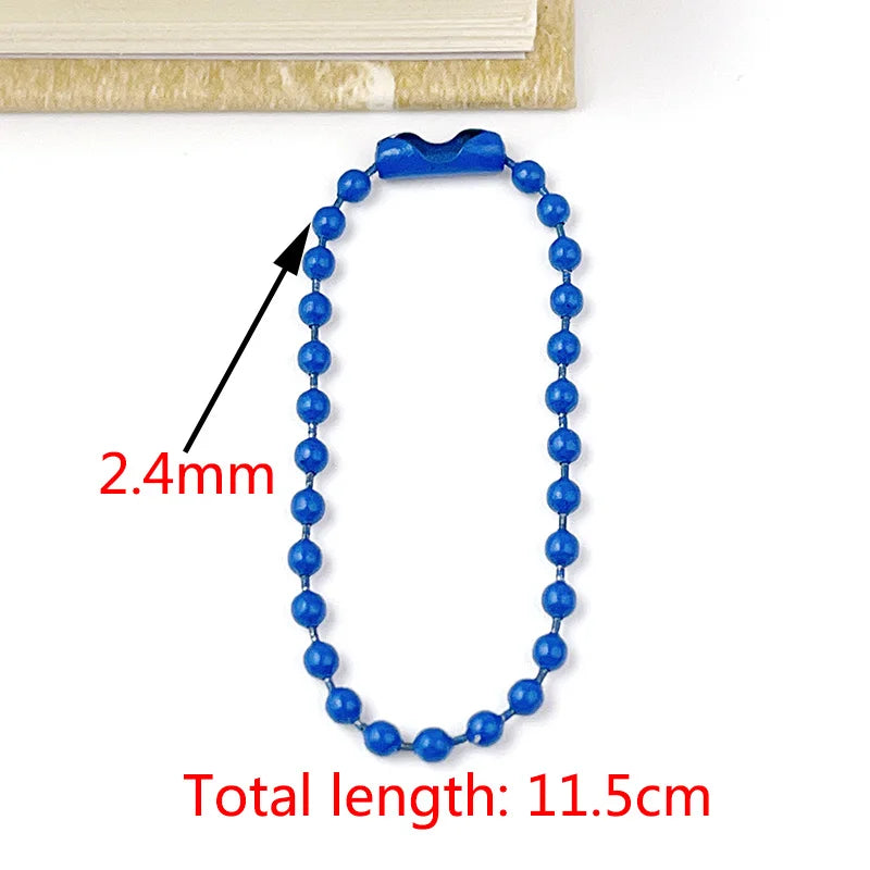 10 Colors 11.5cm 50-200piece 2.4mm Baking Paint Metal Bead Chain Round Wave Chain Handmade DIY Tag Keychain Toy Pendant Material