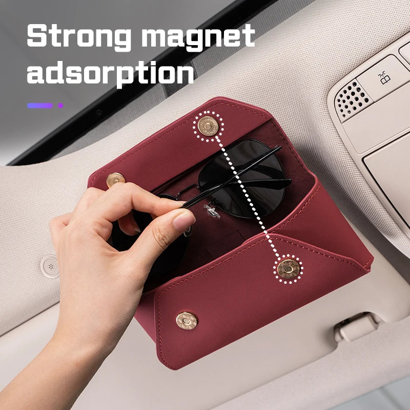 Car Glasses Case Portable Leather For Chery Jaecoo J7 J8 2025 Car Sunshade Sunglasses Holder Eyeglasses Storage Box Accessories