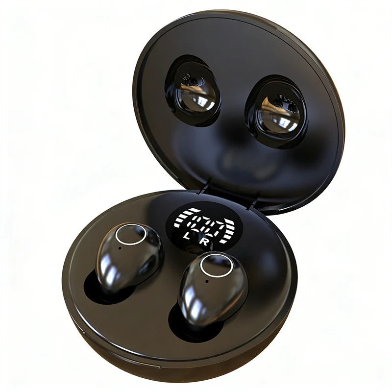 SK31 Mini Invisible Headphones Wireless Bluetooth 5.4 Headphones Bass Sleeping Headphones with Microphone Noise Cancellation HD