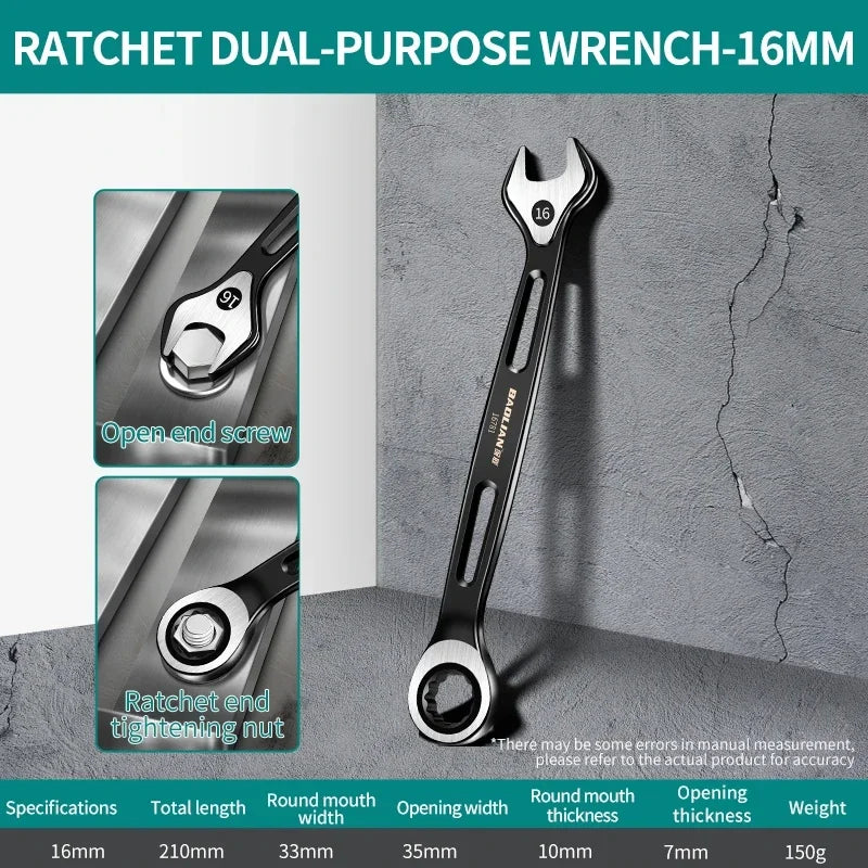 6mm-22mm Combination Wrench Dual-purpose Wrench Labor-saving Anti Slip Metric Universal Spanner For Car Repair Hand Tool