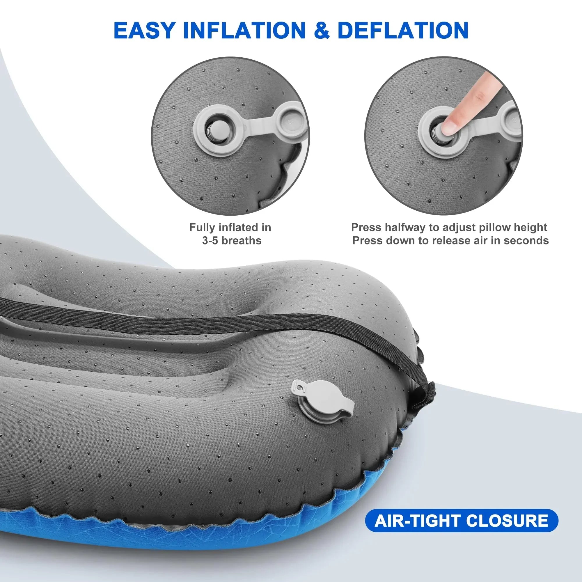 Camping Travel Pillow Ultralight Inflatable for Neck Lumbar Support Camp Hiking Sleeping Pillow