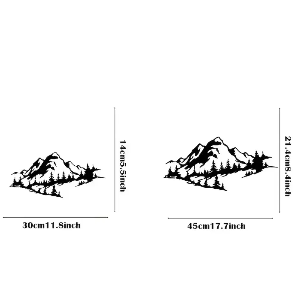 1pc Rust-Resistant Metal Mountain View Decor Black Wall Art for Indoor and Outdoor Home Walls, Stylish and Durable Accent