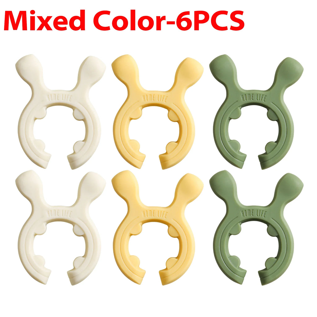 Silicone Deer Ear Spatula Rack Universal Anti-scalding Spoon Holder Heat-resistant Shovel Clip Overflow Pot Clips Kitchen Gadget