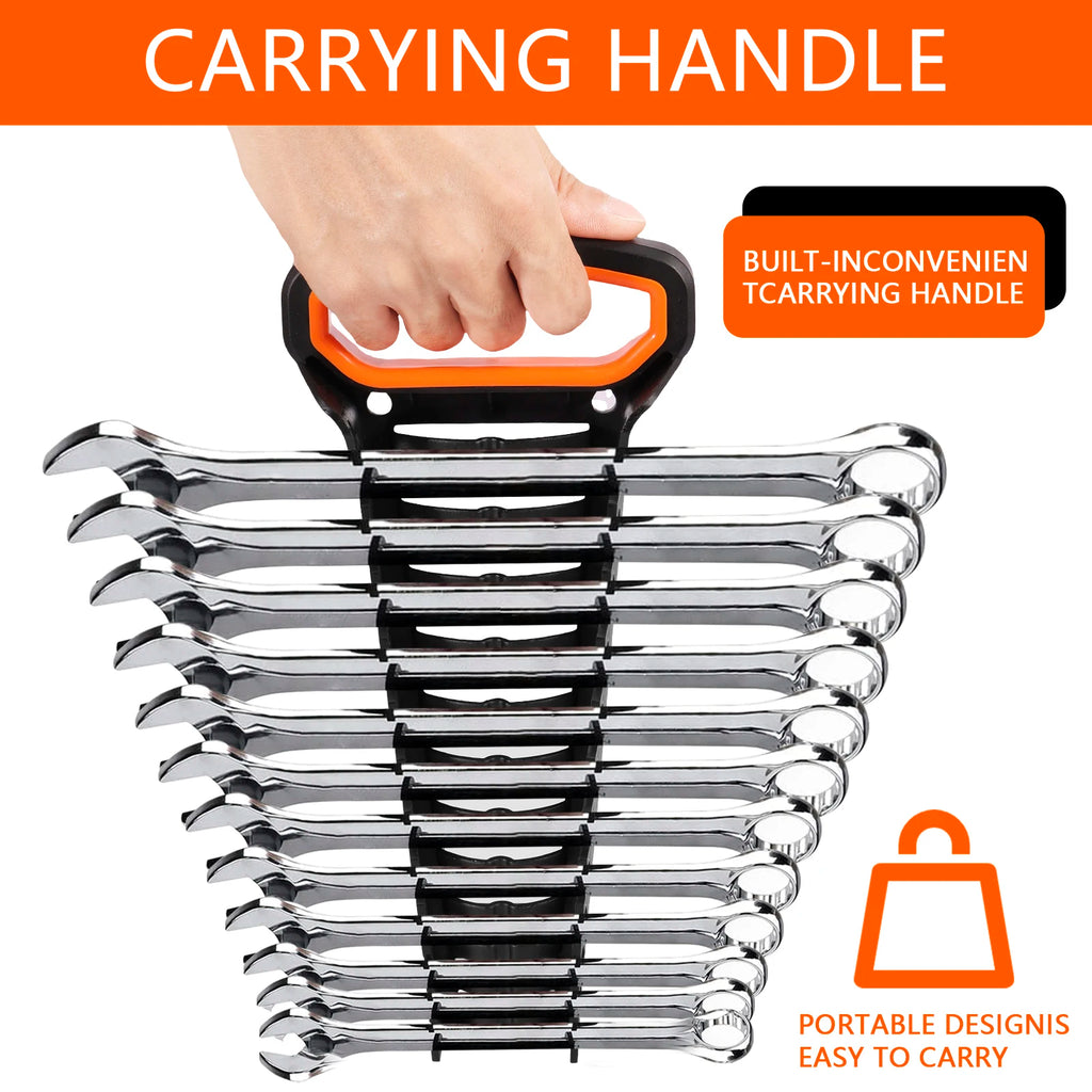 2Pcs Wrench Holder Wrench Organizer Tray Tool for Storing 8mm-19mm Metric SAE Wrenches Hand Tools Organizer Cabinet Storage Tool