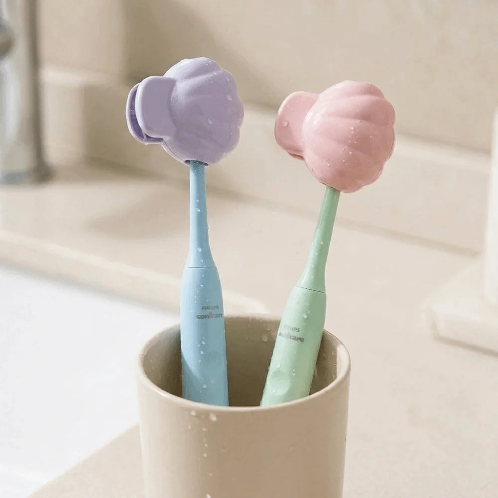 Universal Fit Toothbrush Head Cover Ventilated Spring Clasp Protective Cap Organizer Clip-On Plastic Toothbrush Cover Travel