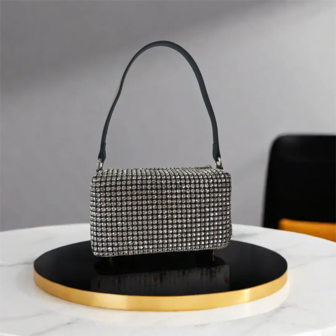 2026 Luxury Rhinestone Pearl Evening Bag for Women | Sparkly Stage Performance Purse | Elegant Dinner Party Clutch Crossbody Bag